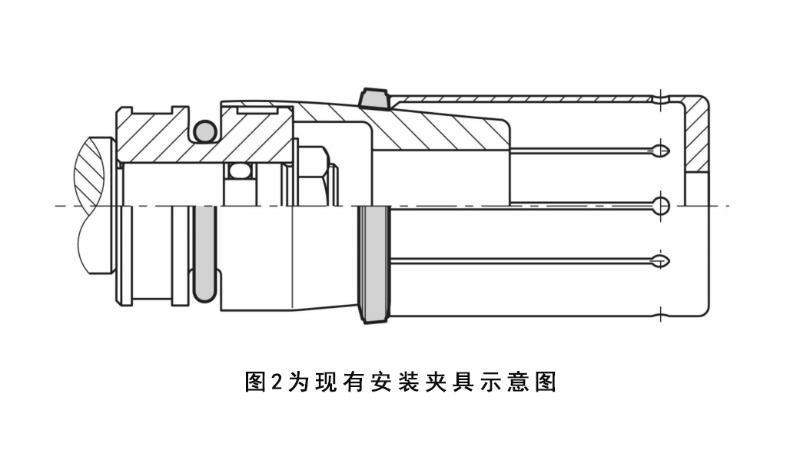 一種孔用密封圈快捷安裝夾具圖2為現(xiàn)有安裝夾具示意圖